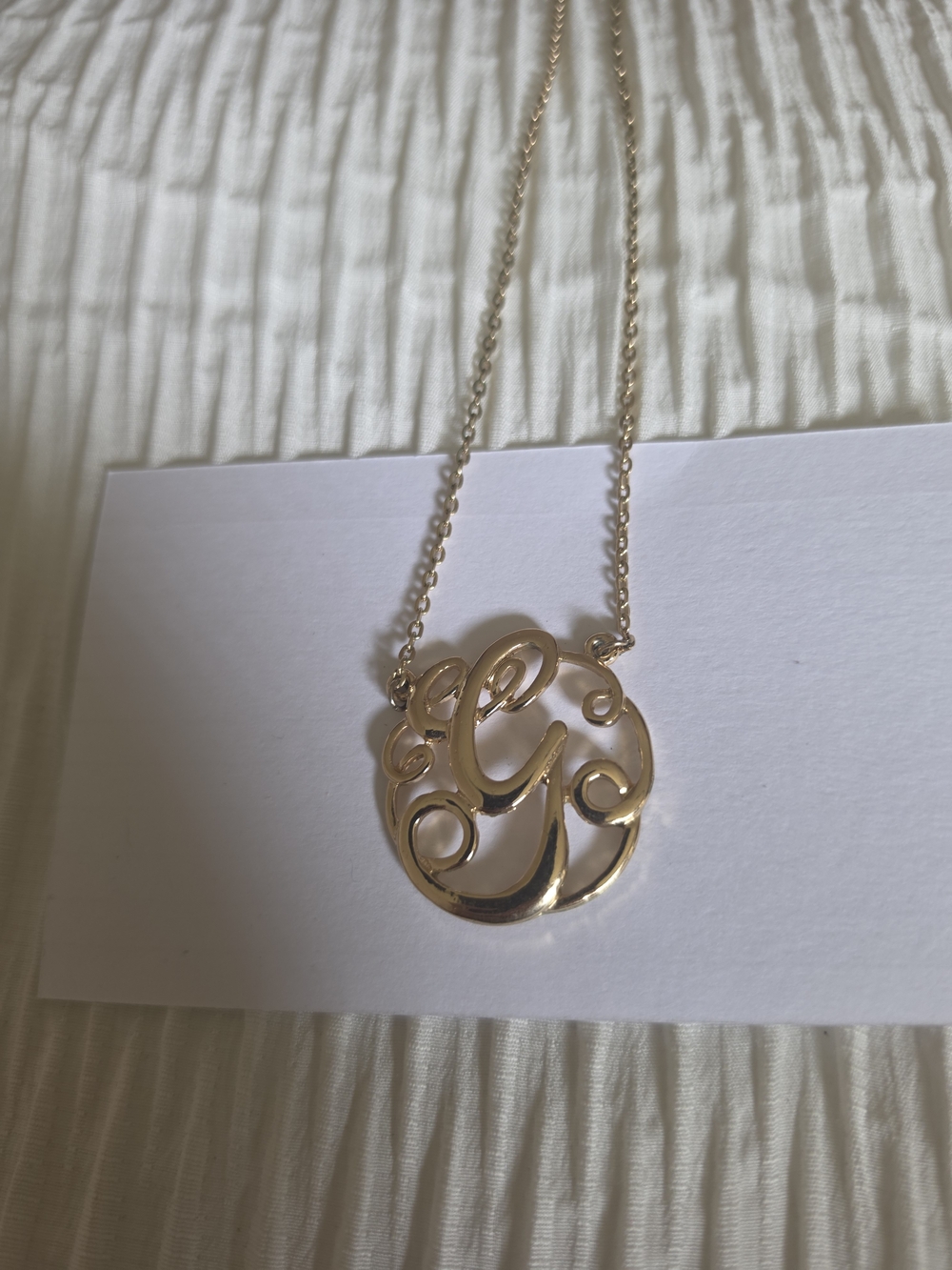Gold Script 'G' Monogram Pendant Necklace - Women's Jewelry